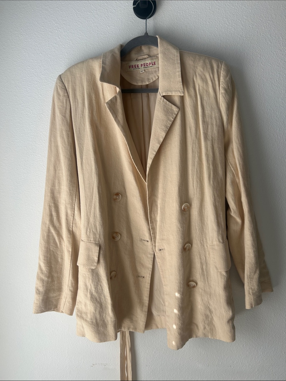Free People Light Cream Blazer Jacket